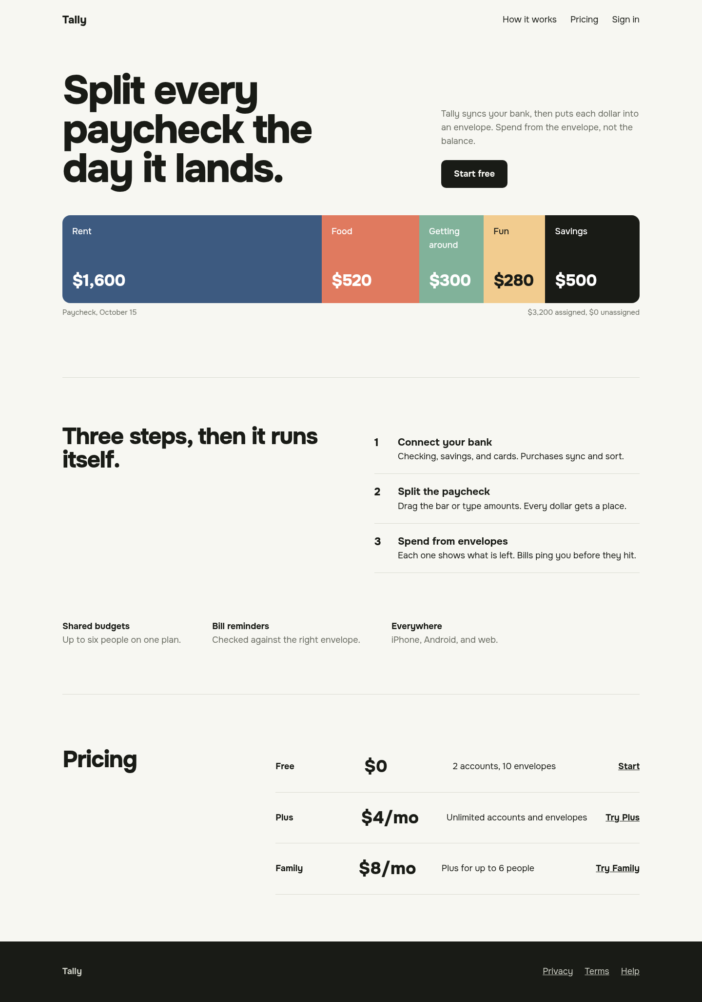 After: Tally landing page with oil-ui