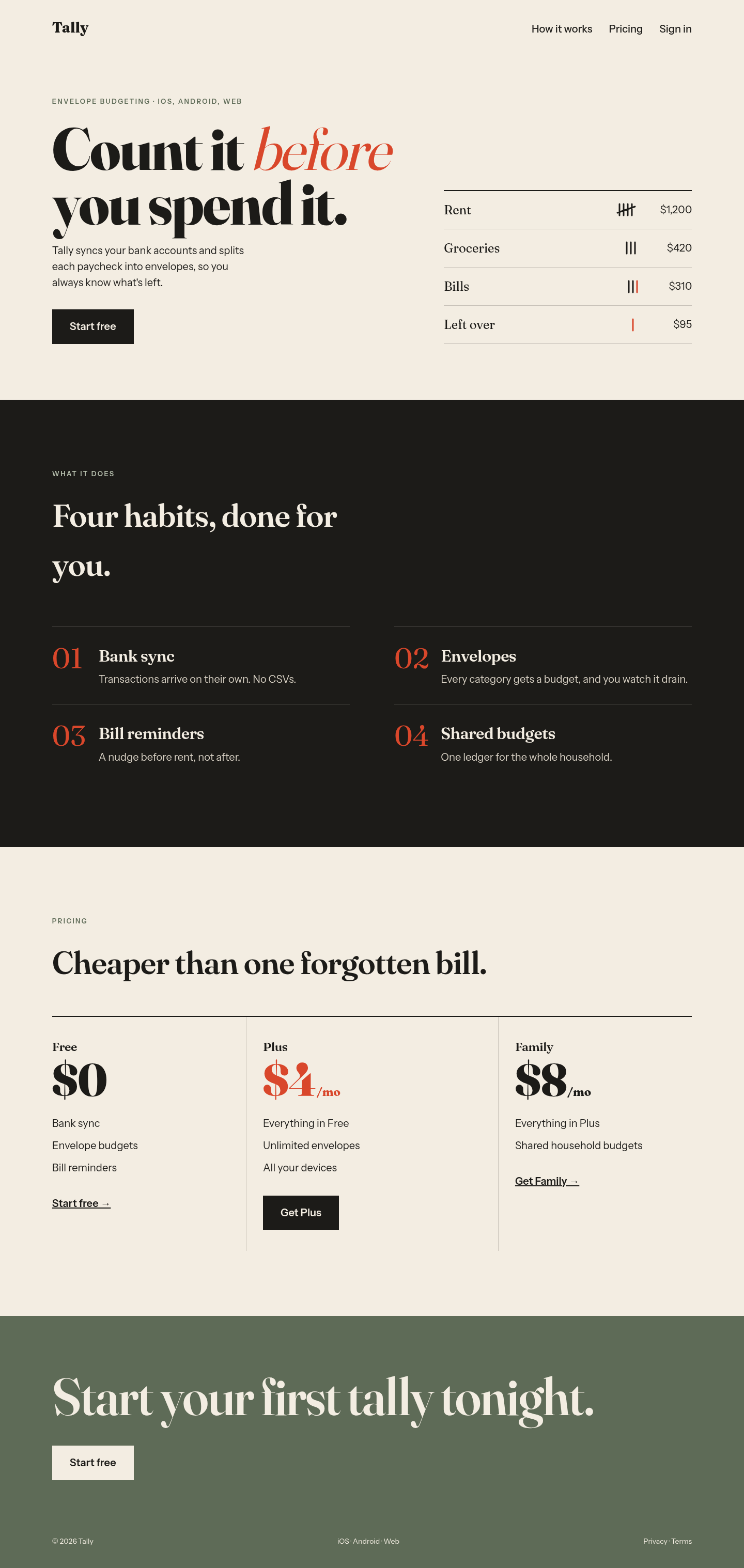 After: Tally landing page with web-designer